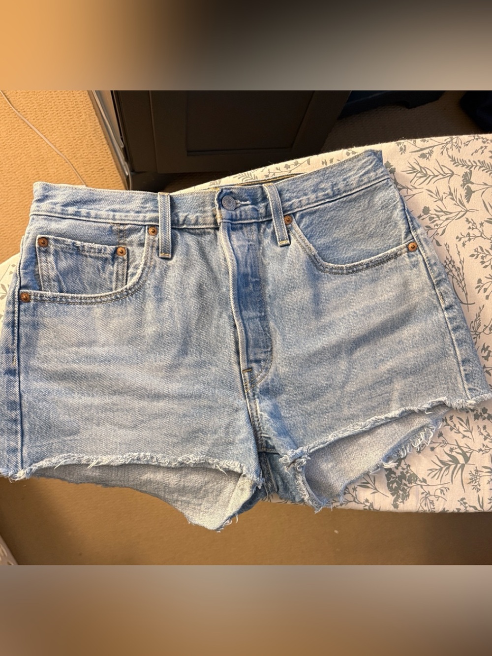 Levi's Denim Cutoff Shorts in Light Blue